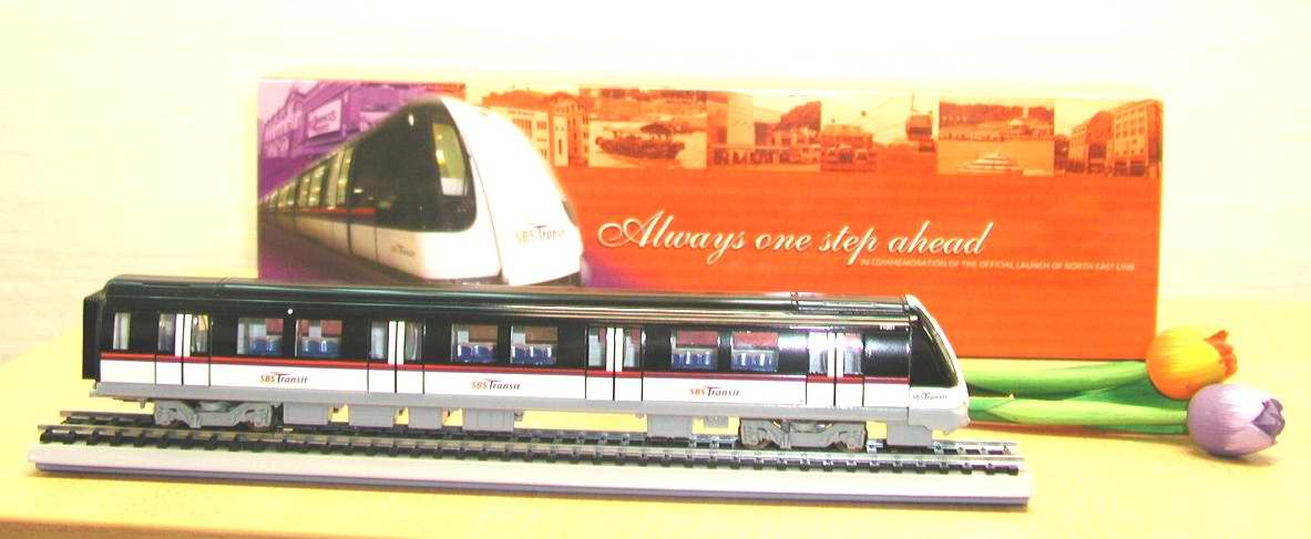  SBS Transit NEL (North East Line) MRT Model Train with display case